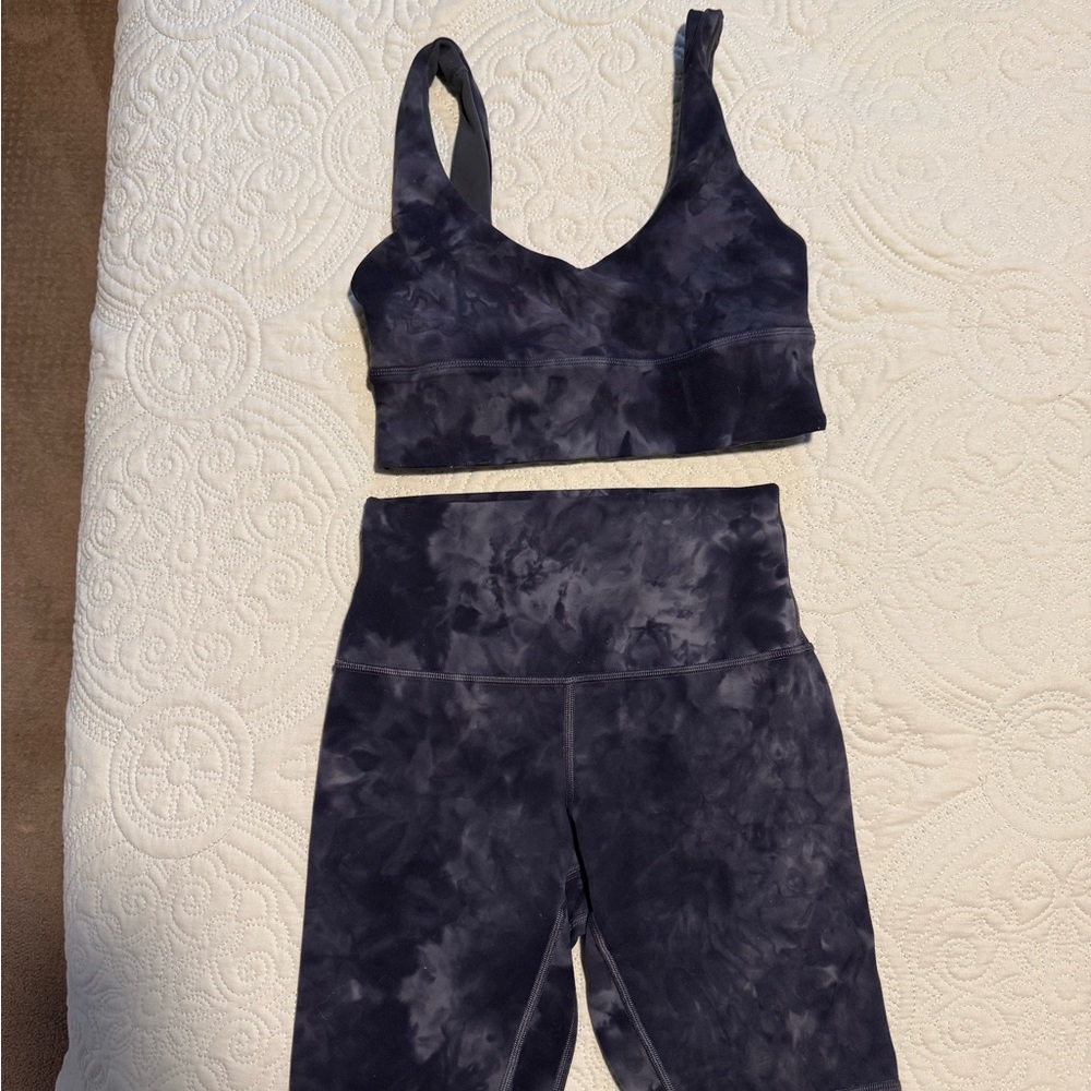 lululemon athletica Black Tie-Dye Athletic Shorts Set